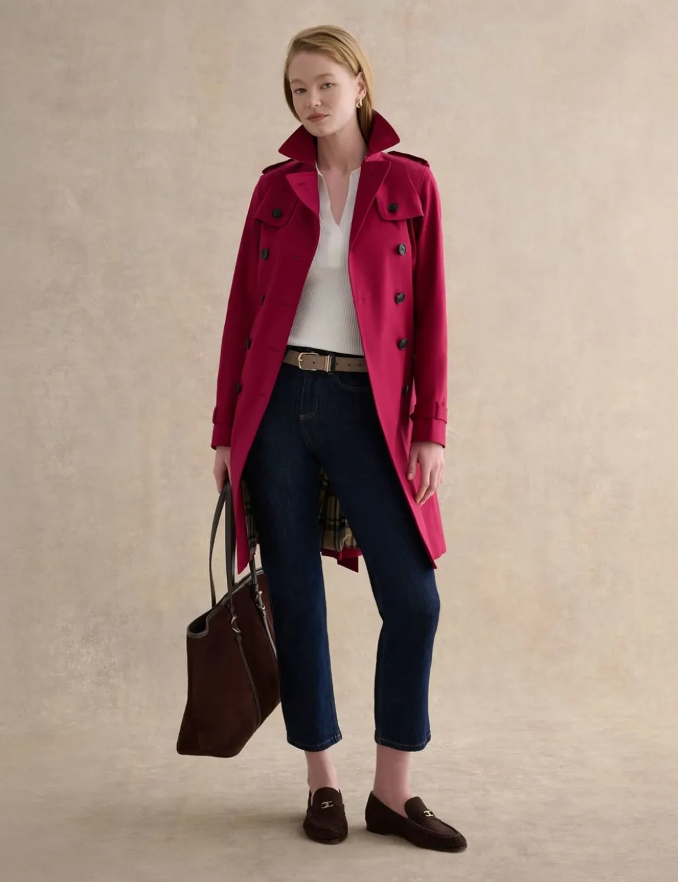 Cotton Rich Belted Longline Trench Coat
