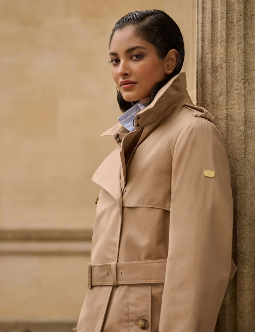 Cotton Rich Belted Longline Trench Coat