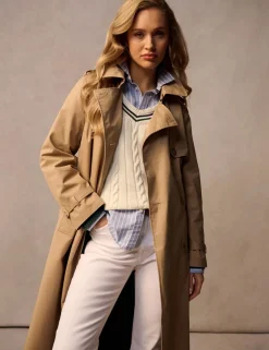 Cotton Rich Belted Longline Trench Coat