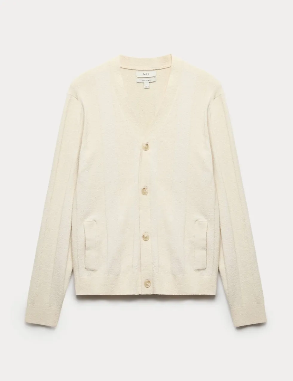 Cotton Rich Bouclé Knitted Cardigan
