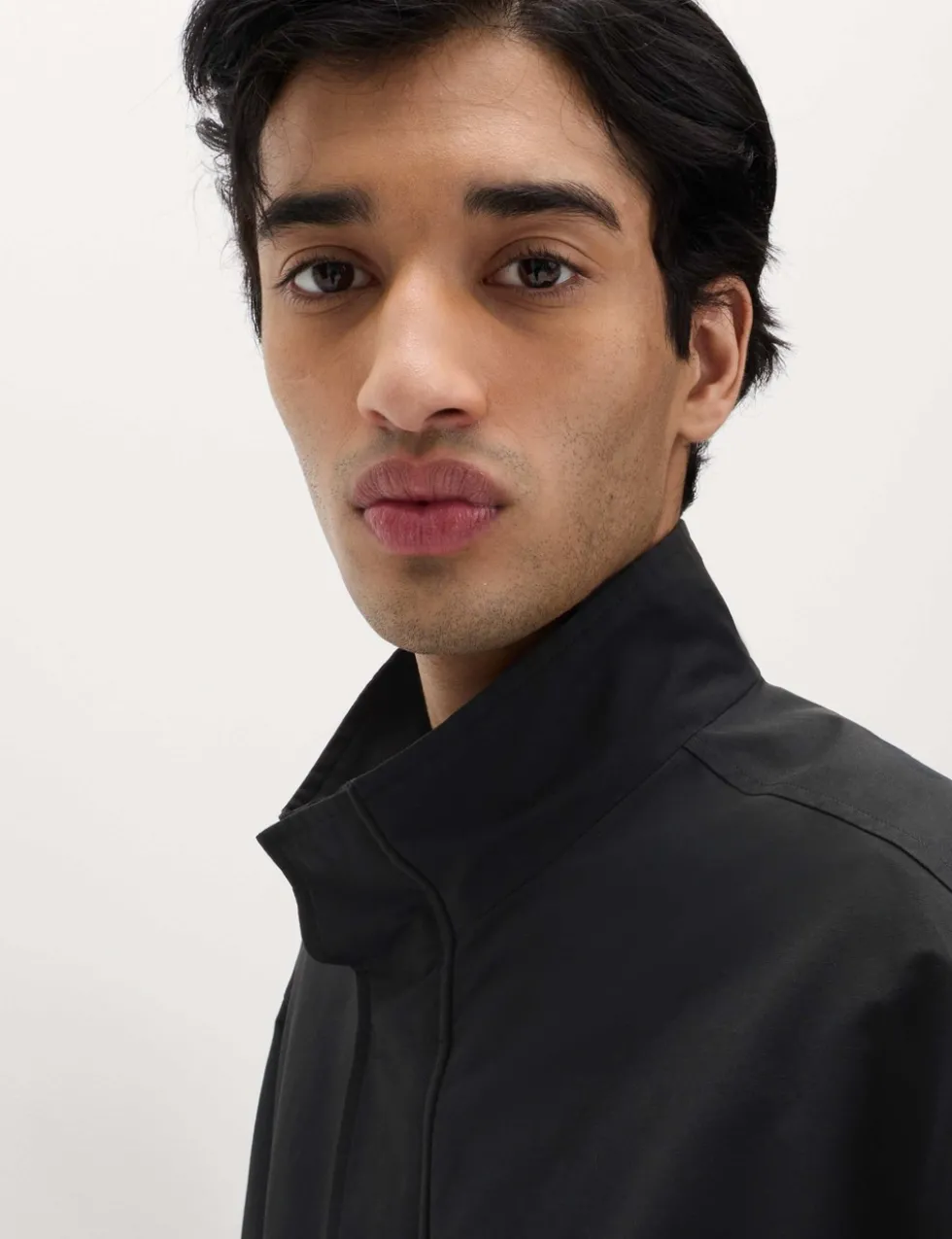 Cotton Rich Boxy Funnel Neck Bomber Jacket