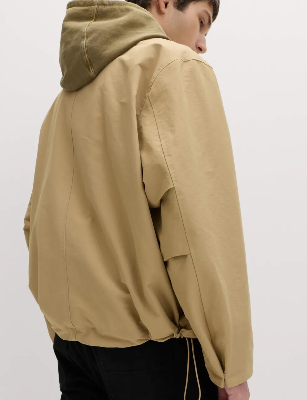 Cotton Rich Boxy Funnel Neck Bomber Jacket