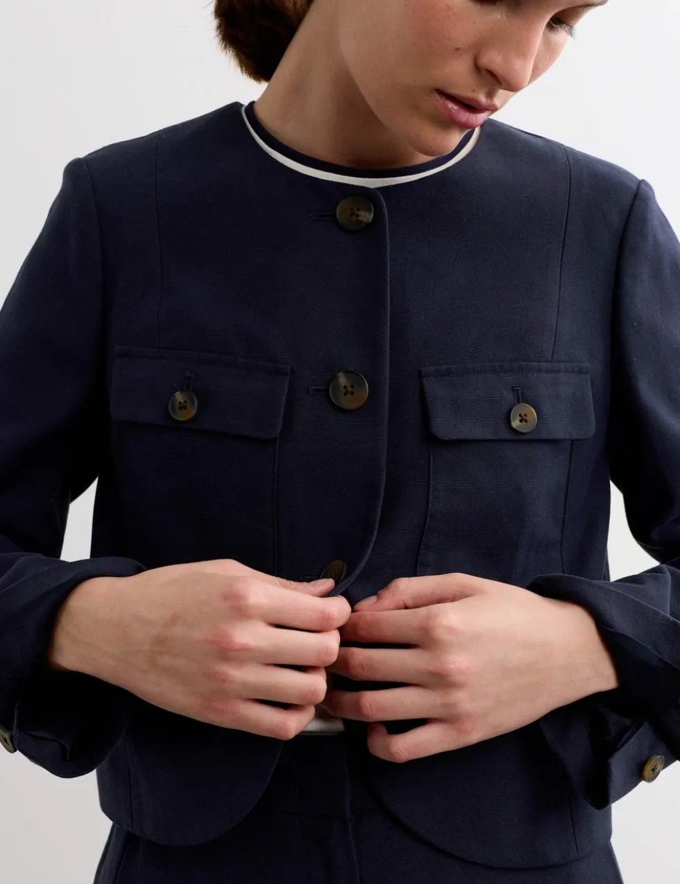 Cotton Rich Boxy Short Jacket
