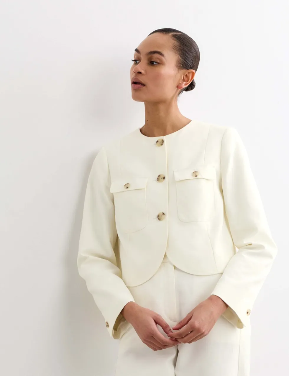Cotton Rich Boxy Short Jacket