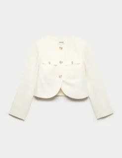 Cotton Rich Boxy Short Jacket