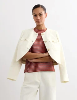 Cotton Rich Boxy Short Jacket