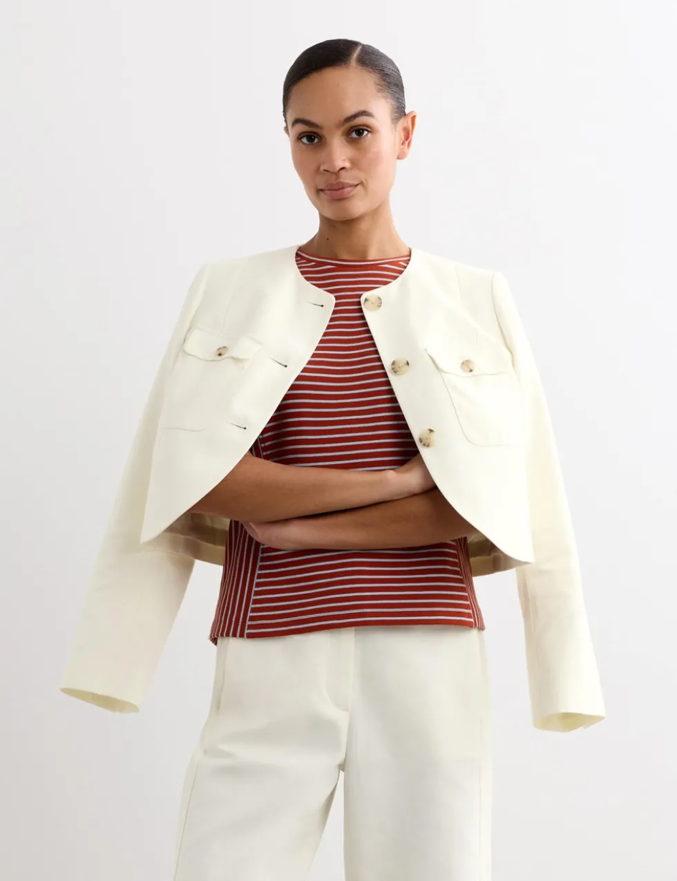 Cotton Rich Boxy Short Jacket