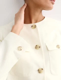 Cotton Rich Boxy Short Jacket