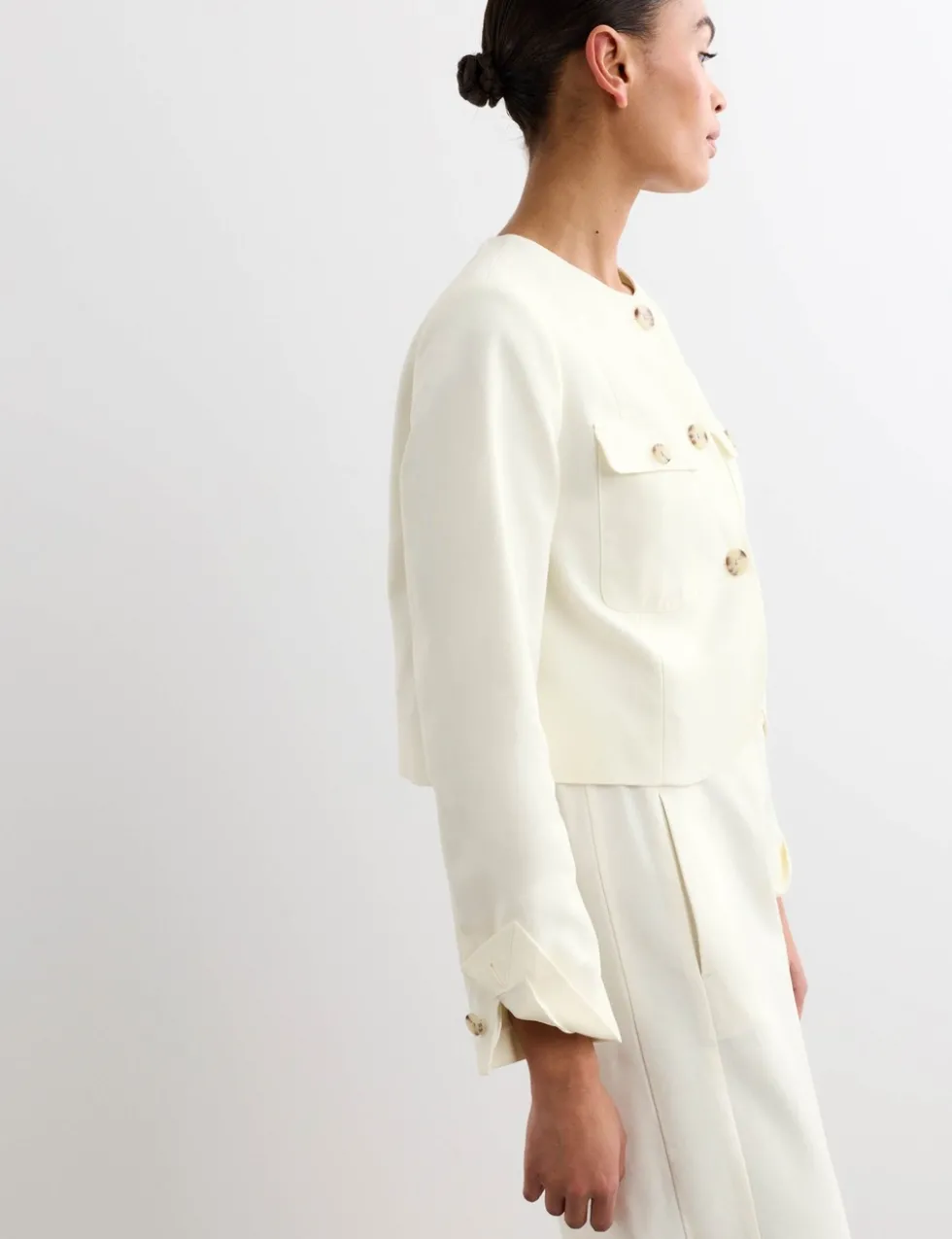 Cotton Rich Boxy Short Jacket