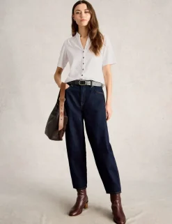Cotton Rich Broderie Button Through Shirt