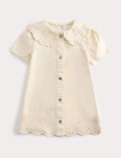 Cotton Rich Broderie Collar Dress (2-10 Yrs)