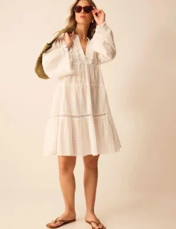 Cotton Rich Broderie Mini Beach Dress