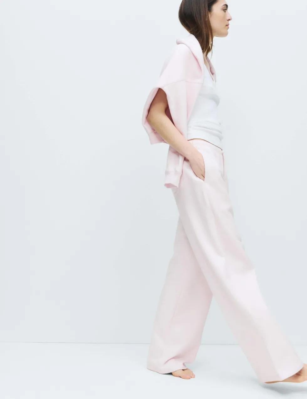 Cotton Rich Brushback Wide Leg Lounge Joggers