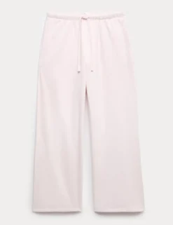 Cotton Rich Brushback Wide Leg Lounge Joggers