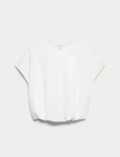 Cotton Rich Bubble Hem T-Shirt