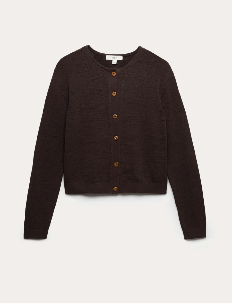 Cotton Rich Button Through Cropped Cardigan