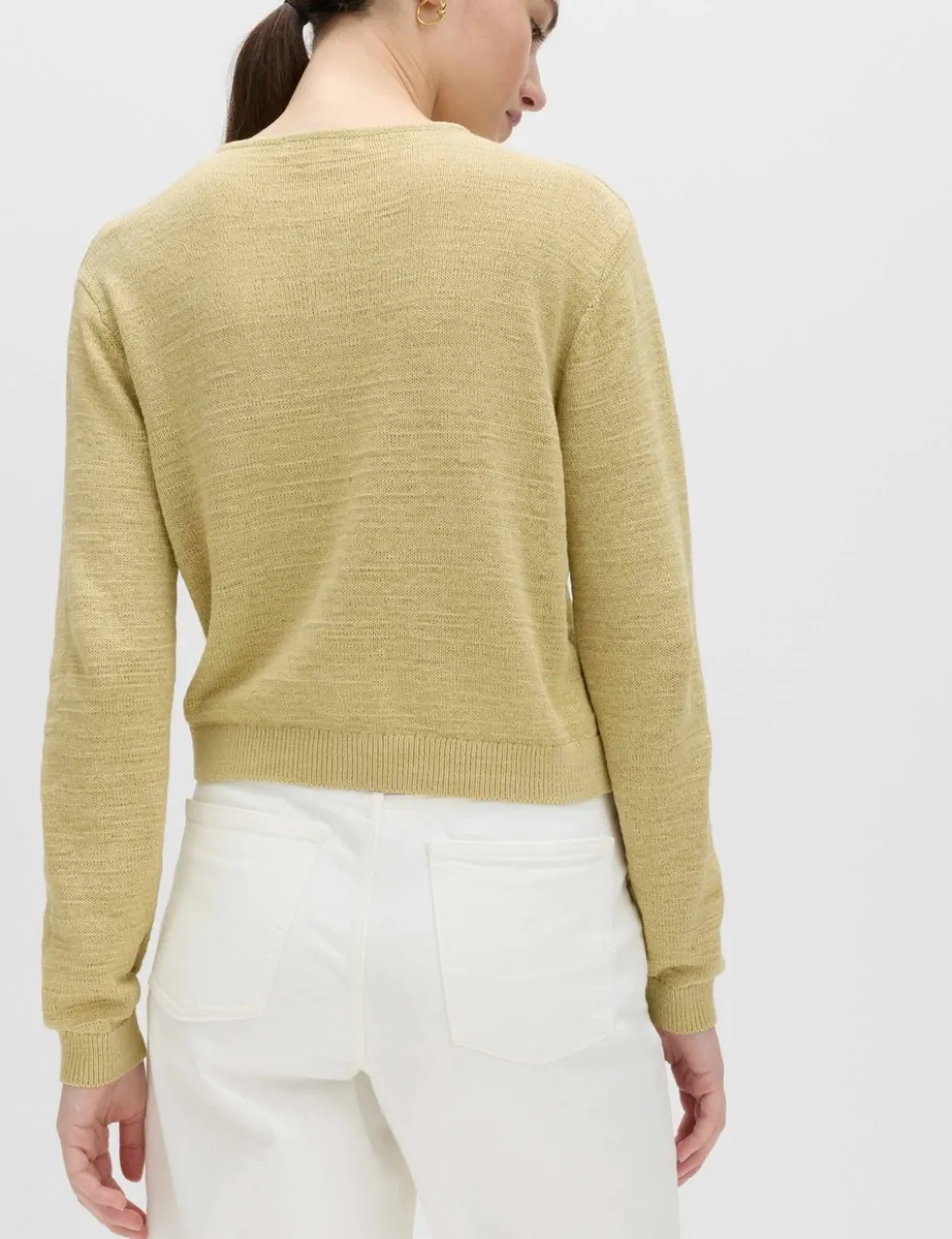 Cotton Rich Button Through Cropped Cardigan
