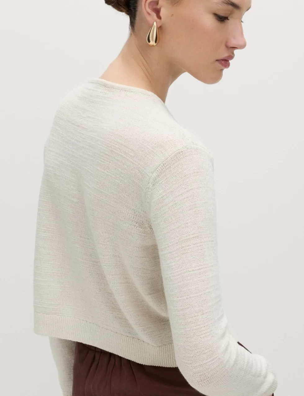 Cotton Rich Button Through Cropped Cardigan