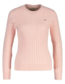 Cotton Rich Cable Knit Crew Neck Jumper