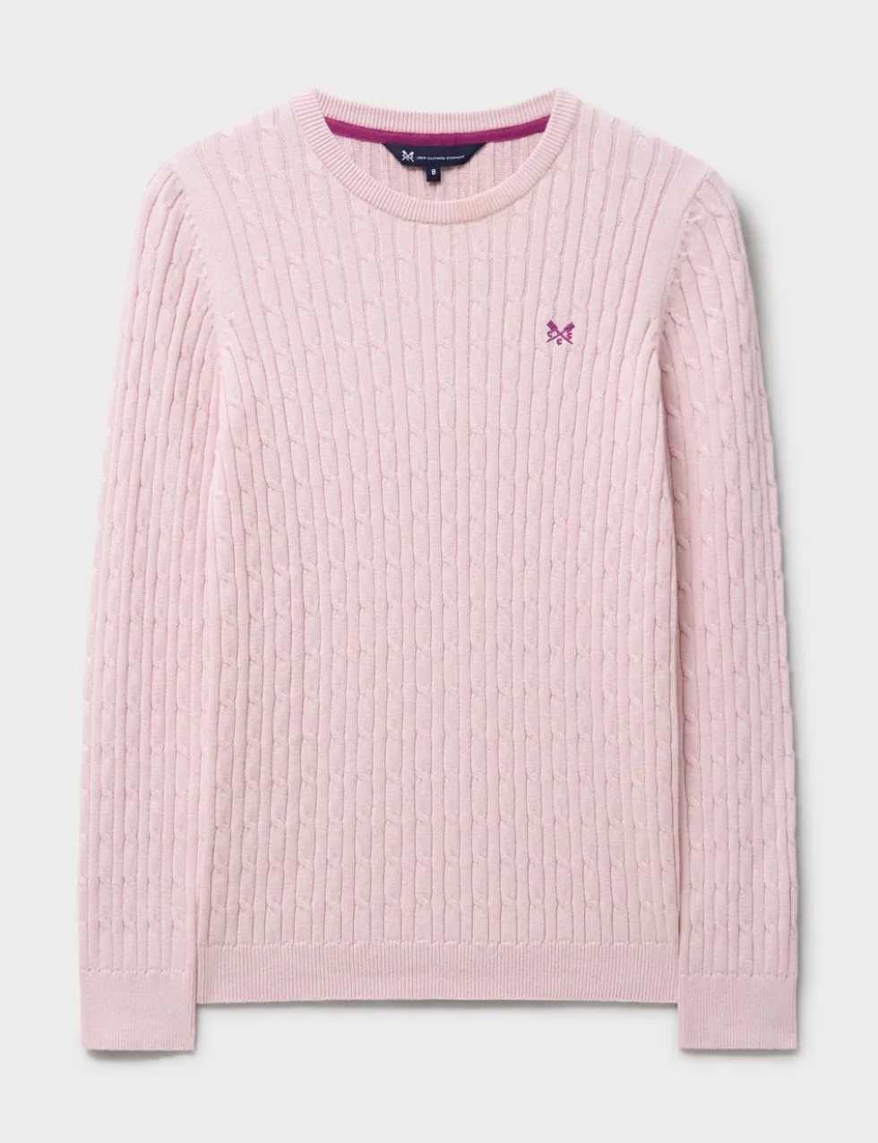 Cotton Rich Cable Knit Crew Neck Jumper