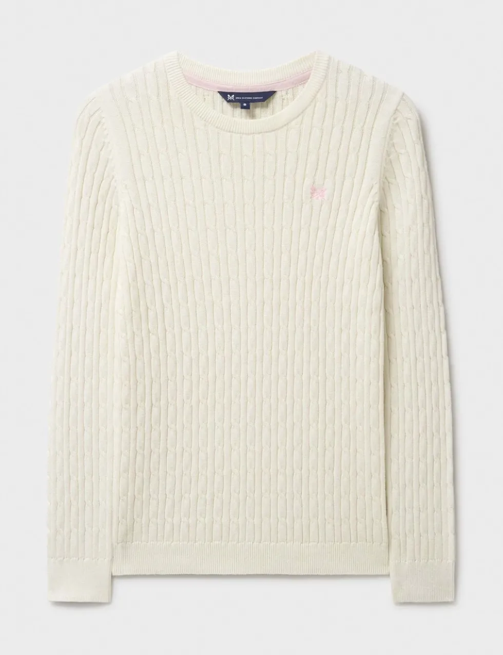 Cotton Rich Cable Knit Crew Neck Jumper