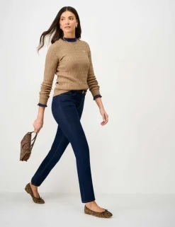Cotton Rich Cable Knit Crew Neck Jumper
