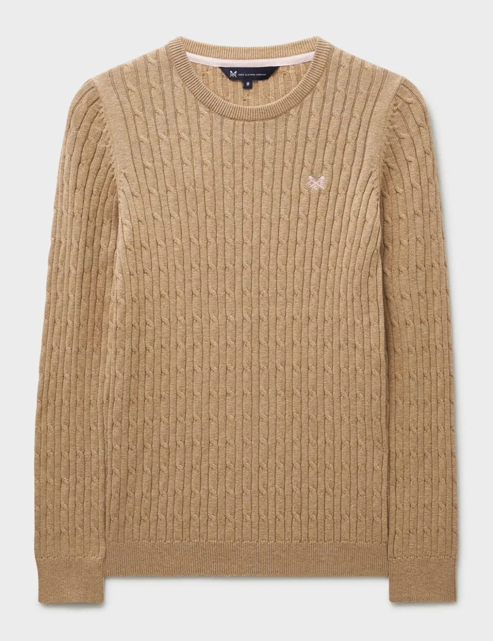 Cotton Rich Cable Knit Crew Neck Jumper