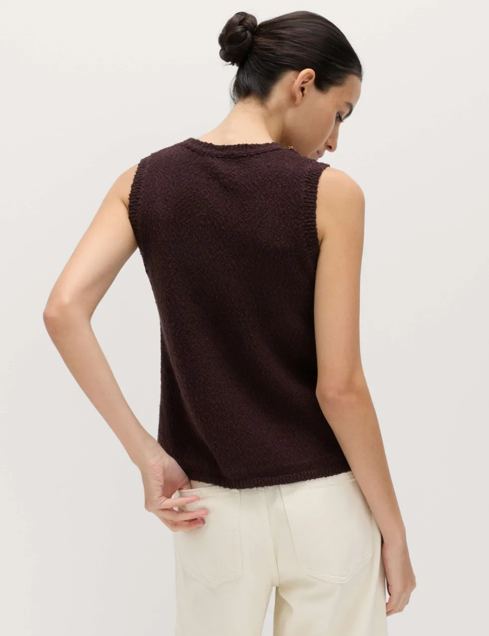 Cotton Rich Chain Trim Knitted Vest