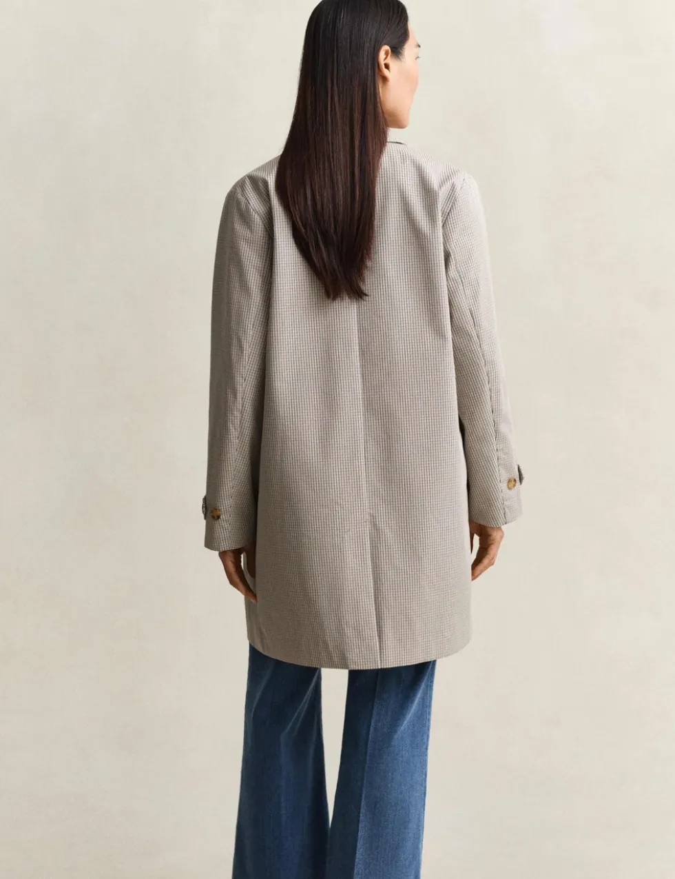 Cotton Rich Checked Car Coat