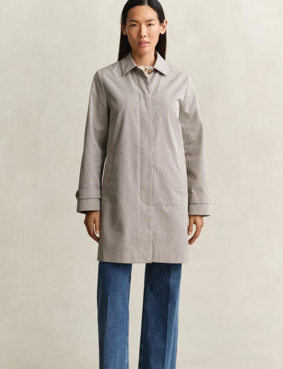 Cotton Rich Checked Car Coat