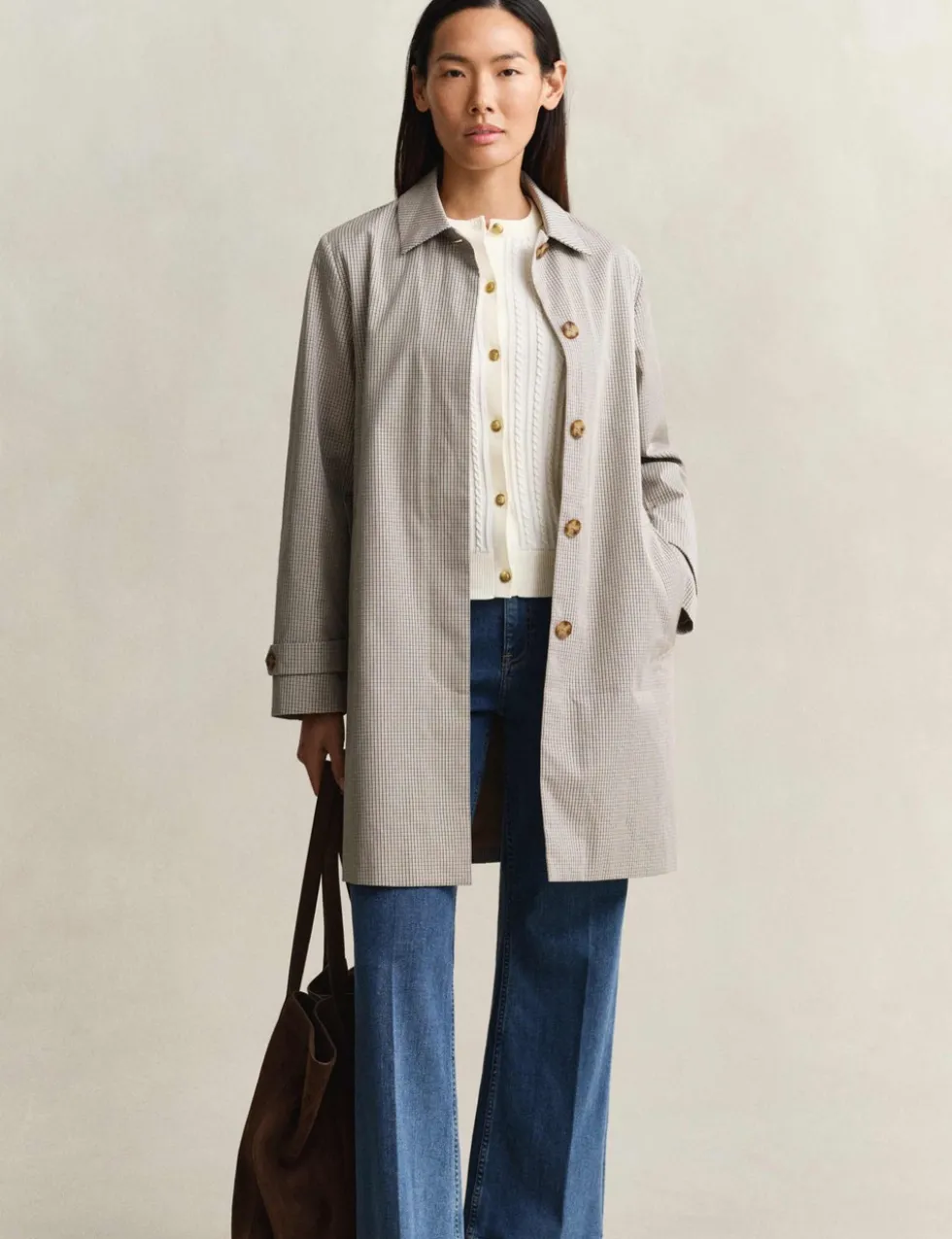 Cotton Rich Checked Car Coat