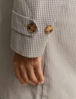 Cotton Rich Checked Car Coat