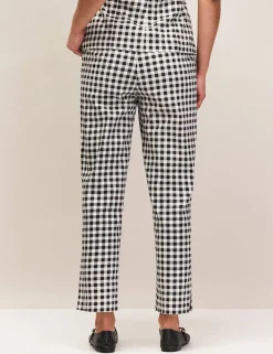 Cotton Rich Checked Slim Fit Trousers