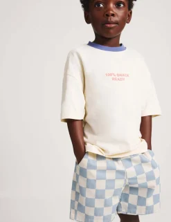 Cotton Rich Checkerboard Pull On Shorts (2-8yrs)