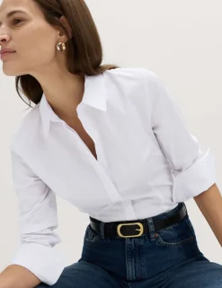 Cotton Rich Collared Fitted Shirt