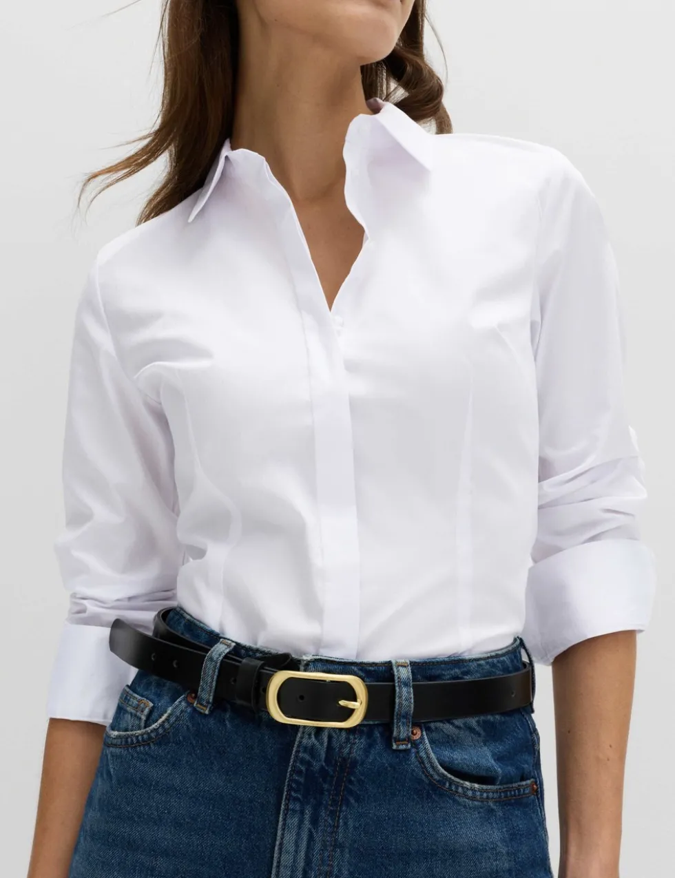 Cotton Rich Collared Fitted Shirt