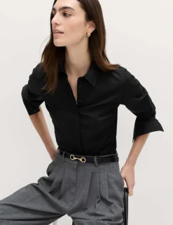Cotton Rich Collared Fitted Shirt