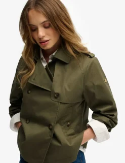 Cotton Rich Collared Short Trench Coat