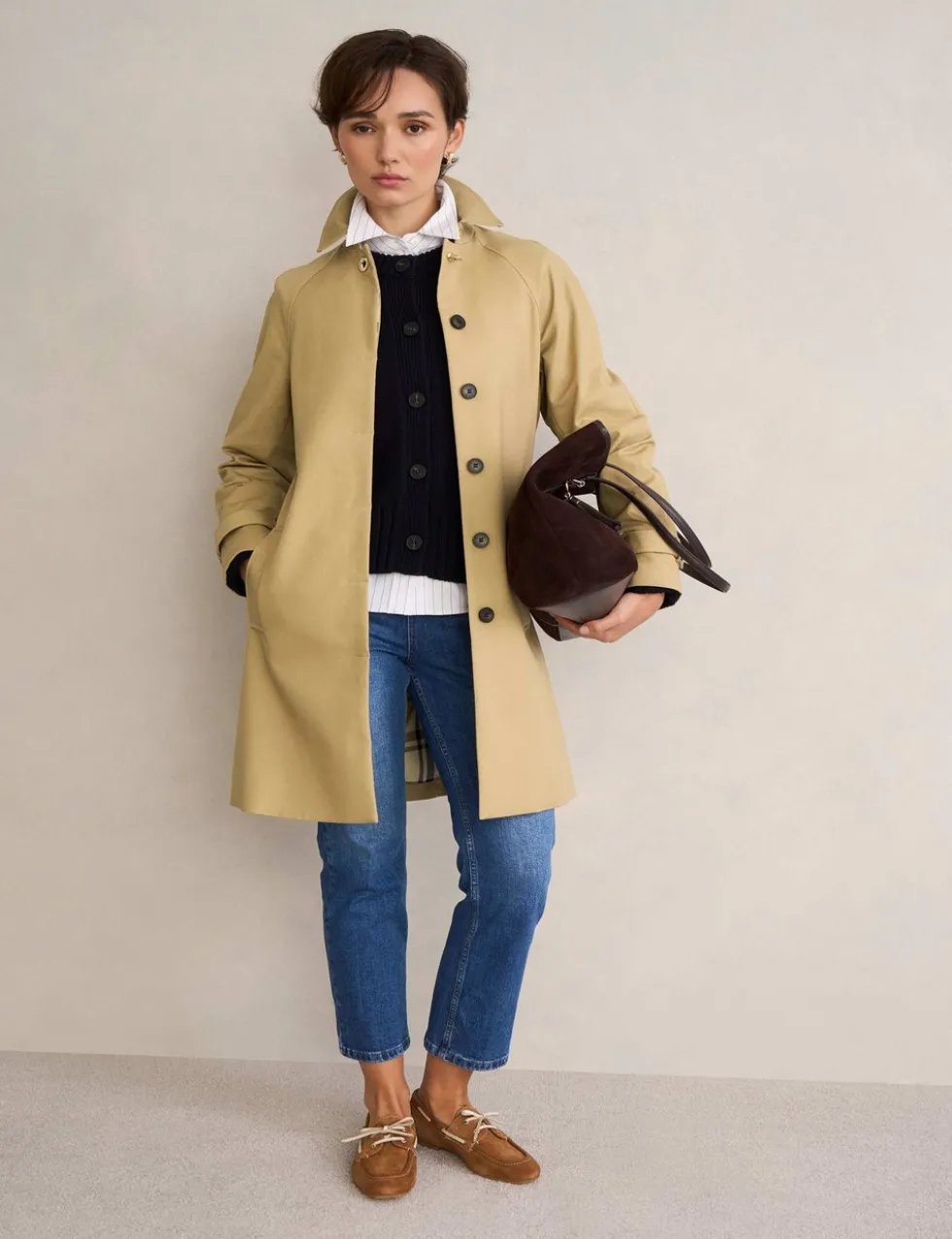 Cotton Rich Collared Trench Coat