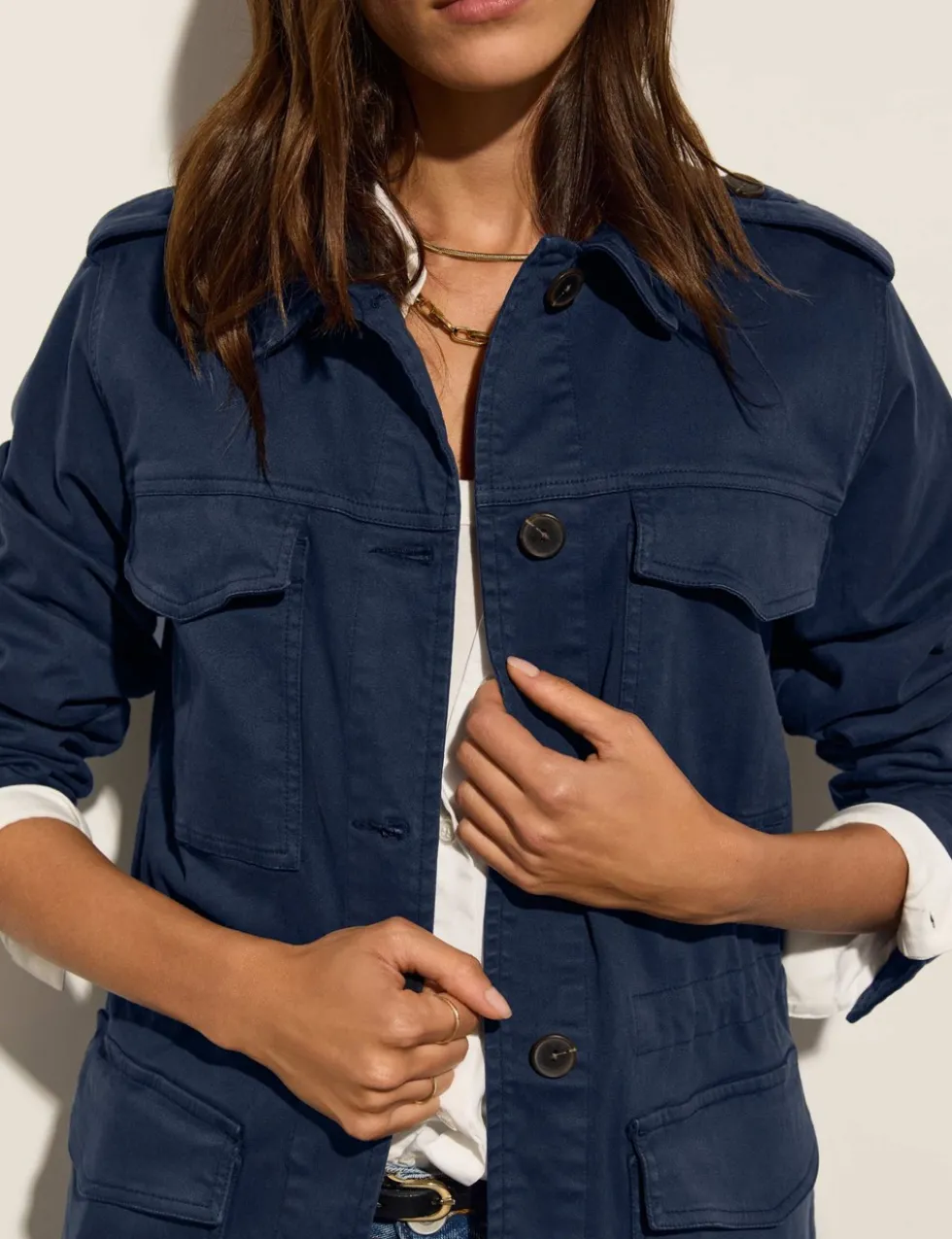 Cotton Rich Collared Utility Jacket