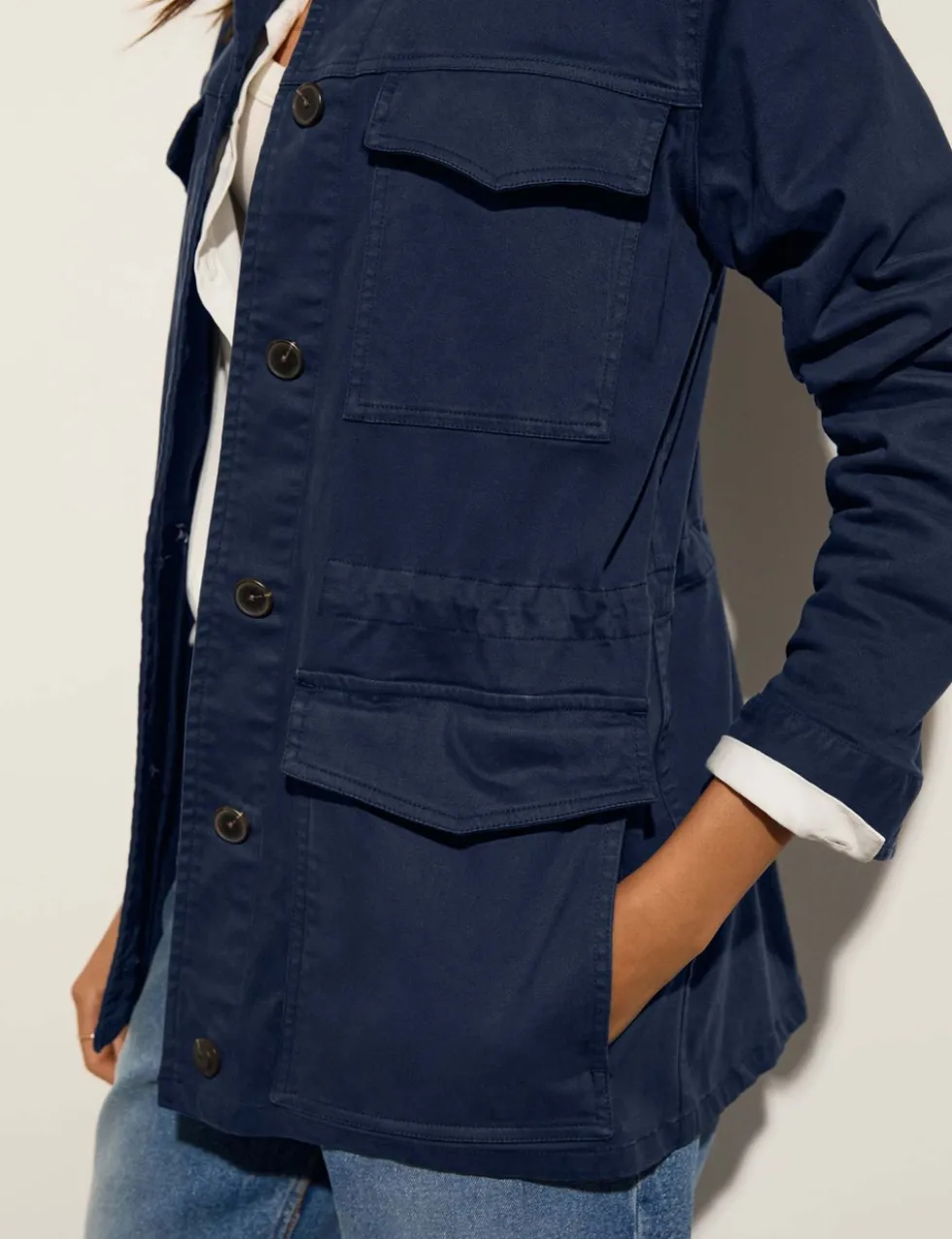 Cotton Rich Collared Utility Jacket