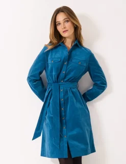 Cotton Rich Cord Belted Mini Shirt Dress
