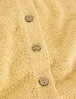 Cotton Rich Crew Neck Button Front Cardigan