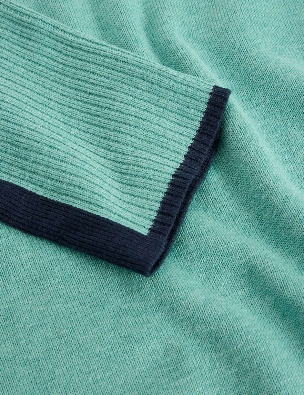 Cotton Rich Crew Neck Stepped Hem Jumper