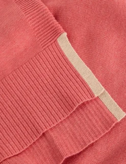 Cotton Rich Crew Neck Stepped Hem Jumper