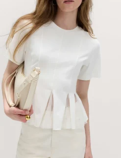 Cotton Rich Crew Neck Top