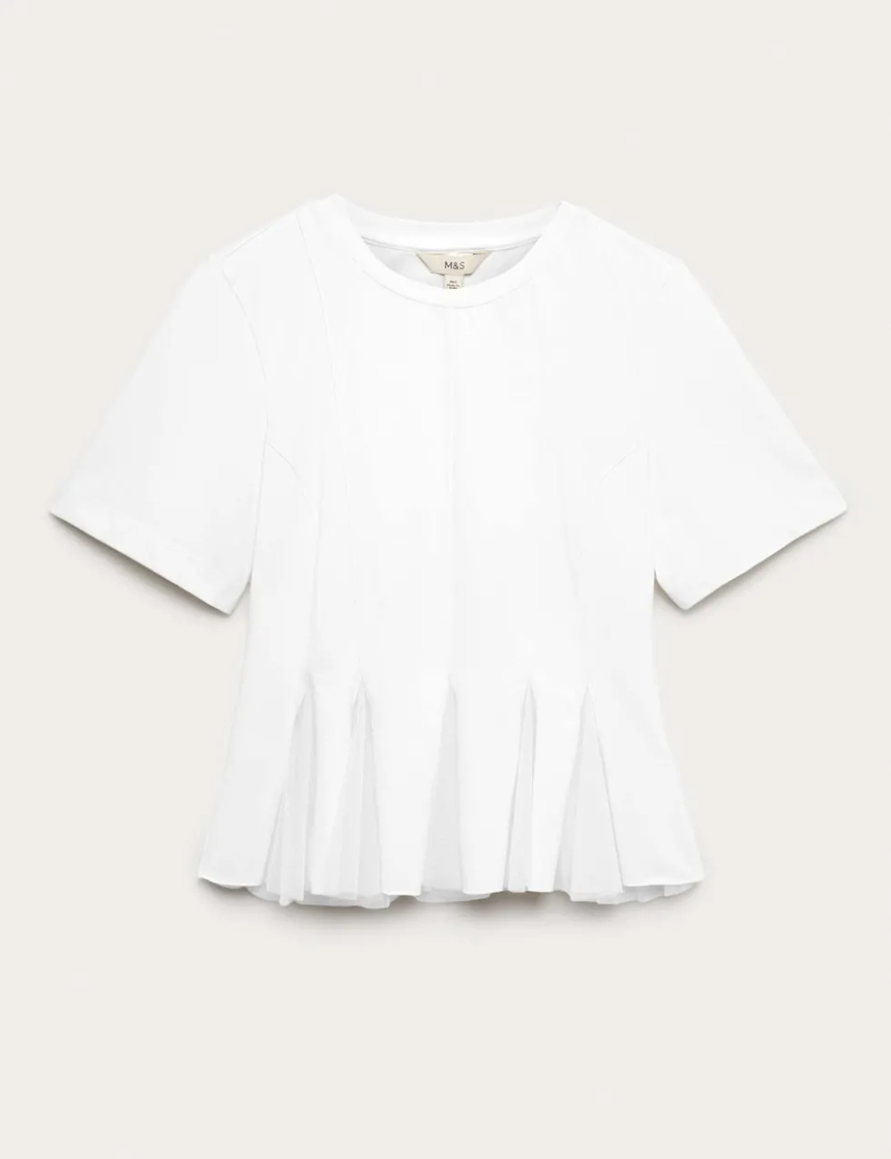 Cotton Rich Crew Neck Top