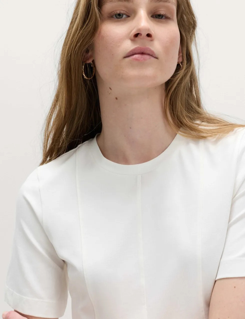 Cotton Rich Crew Neck Top