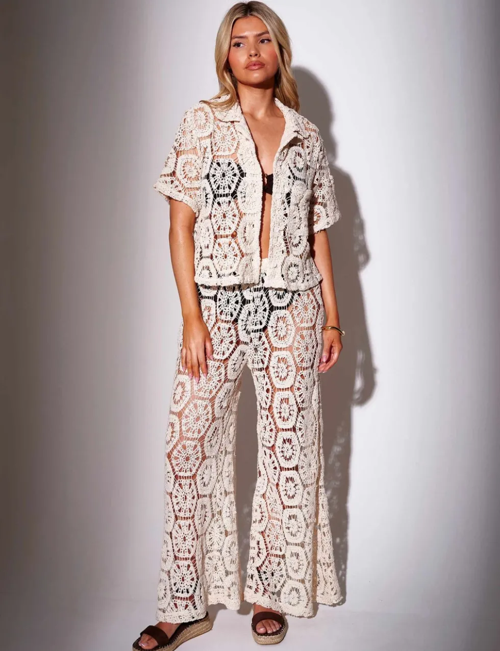 Cotton Rich Crochet-Style Shirt