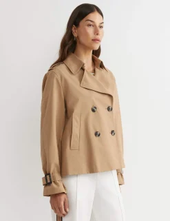 Cotton Rich Cropped Trench Coat